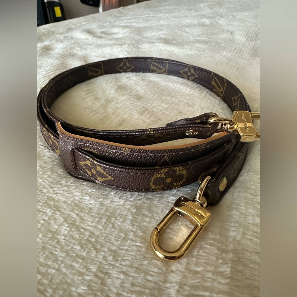 Louis Vuitton Monogram Brown and Gold Shoulder Strap